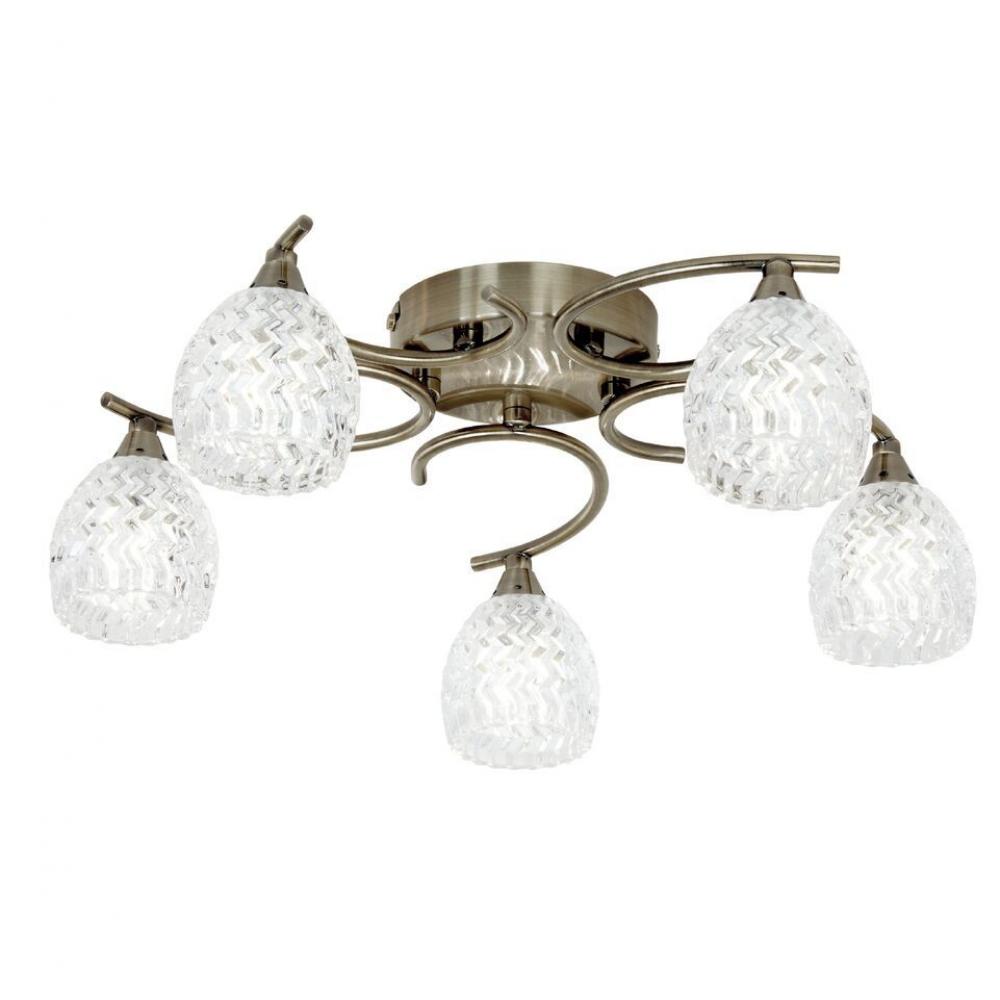antik zlato-mosadzny mosadz zlaty efekt sklenena lampa stropnych 5 ziaroviek svetelny zdroj obyvacia izba jedalen spalna luxusna lampa klasicka elegantna.jpg